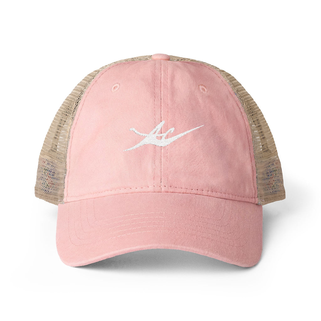Women's Washed Mesh-Back Cap with Embroidered Logo