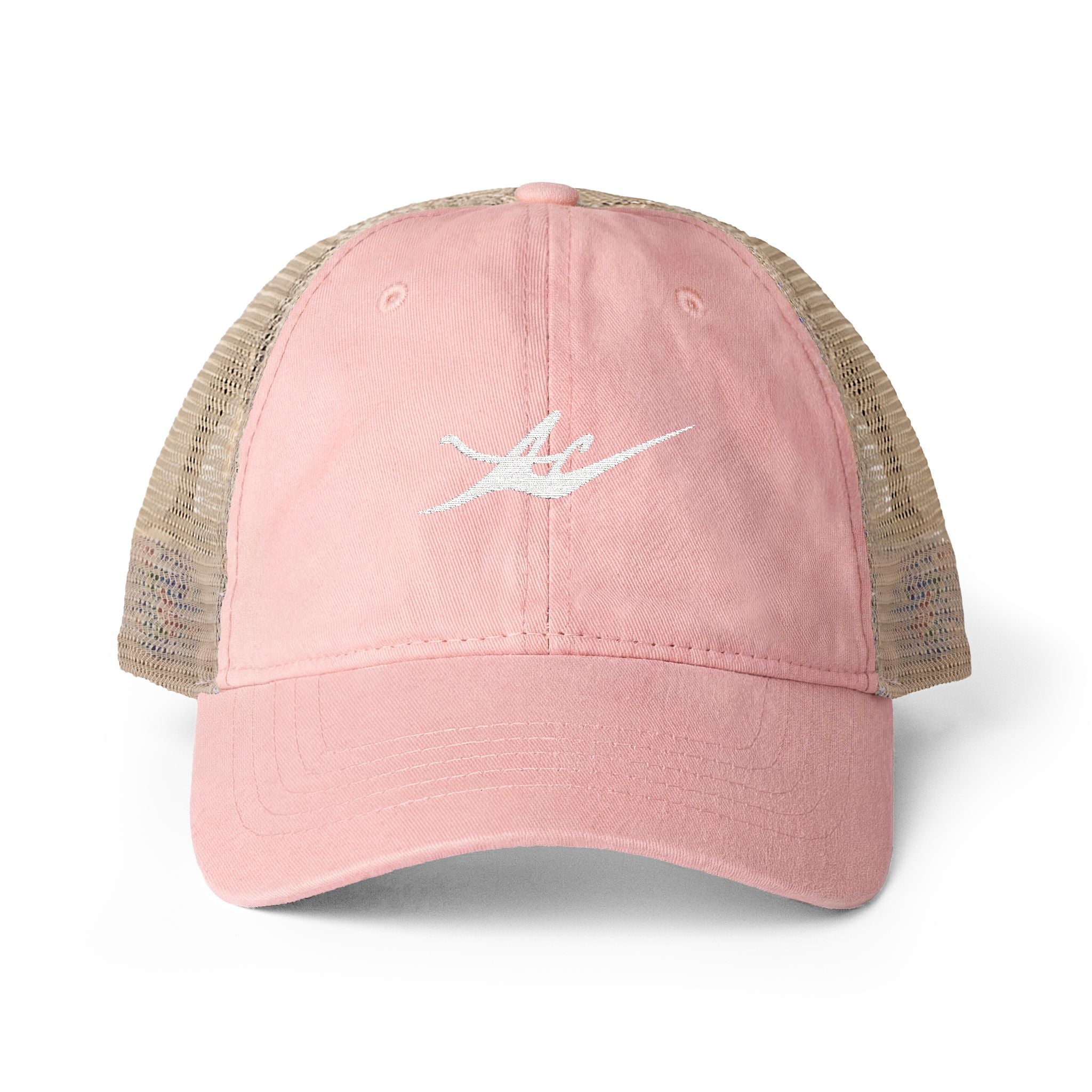 Women's Washed Mesh-Back Cap with Embroidered Logo