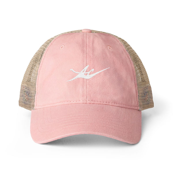 Women's Washed Mesh-Back Cap with Embroidered Logo