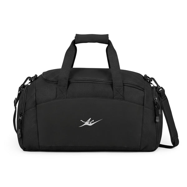 Black Performance Gym Duffle Bag with Adjustable Shoulder Strap