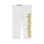 Women's White Capri Leggings with Gold Vertical Anacka Apacka Graphic