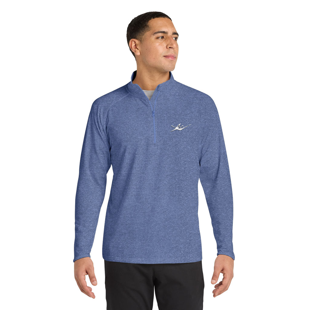 Men's Embroidered Kayak Quarter-Zip Pullover | Lightweight Moisture-Wicking Performance Top