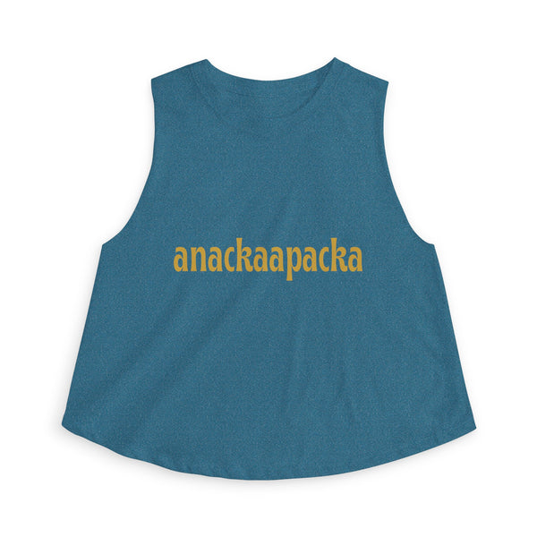 Women's Retro Script Graphic Crop Tank Top