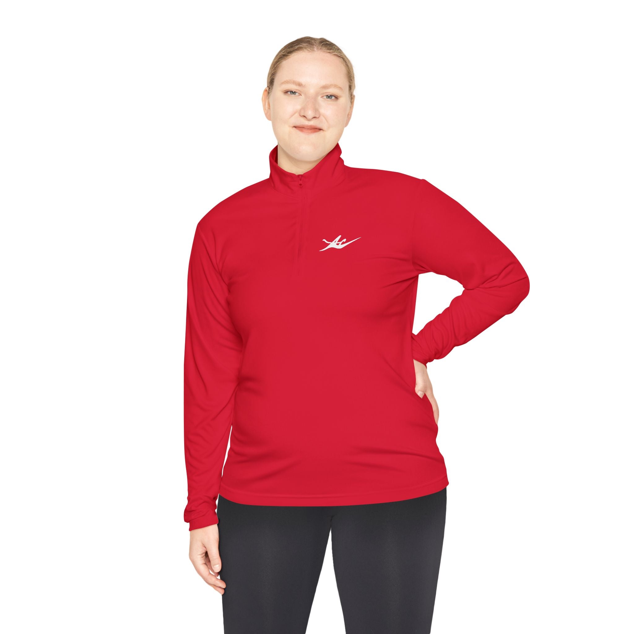 Unisex Embroidered Logo Quarter-Zip Performance Pullover