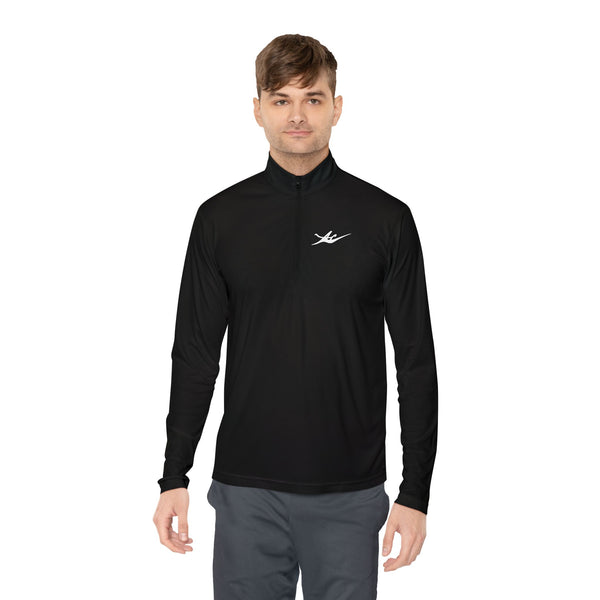 Unisex Embroidered Logo Quarter-Zip Performance Pullover