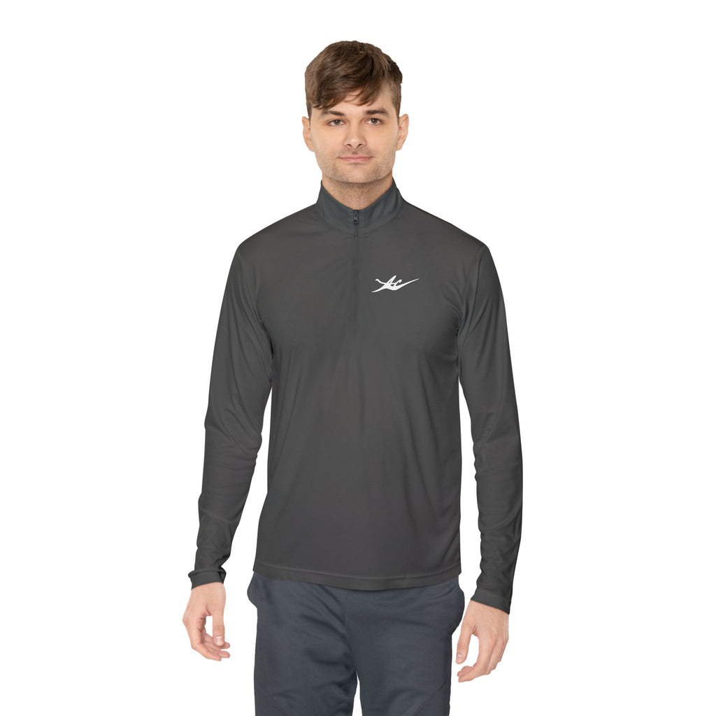 Unisex Embroidered Logo Quarter-Zip Performance Pullover