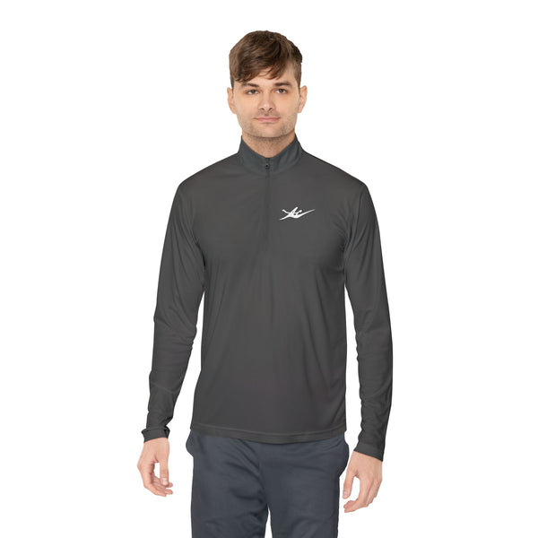 Unisex Embroidered Logo Quarter-Zip Performance Pullover