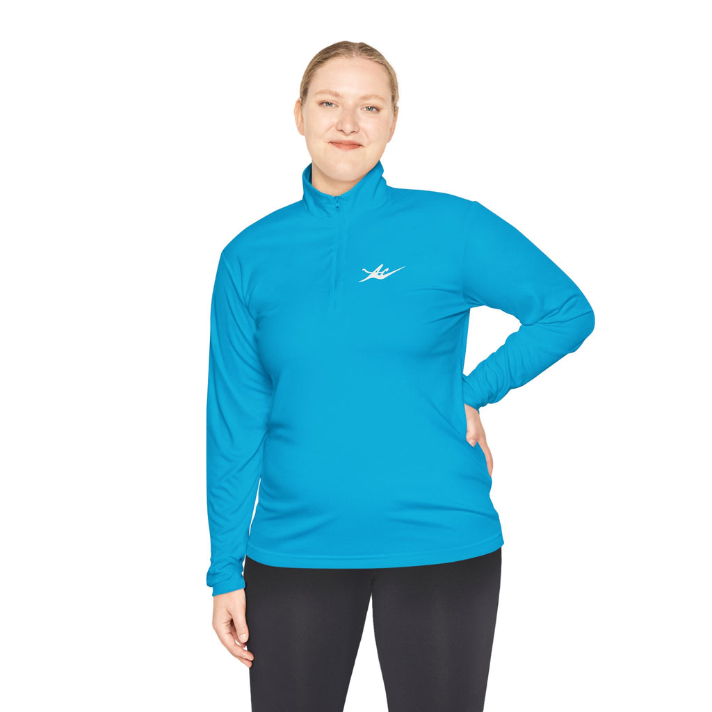 Unisex Embroidered Logo Quarter-Zip Performance Pullover