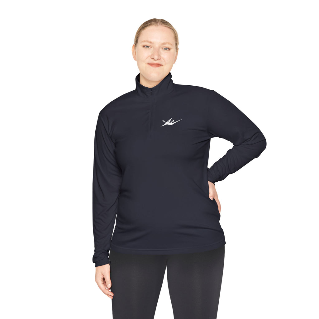 Unisex Embroidered Logo Quarter-Zip Performance Pullover