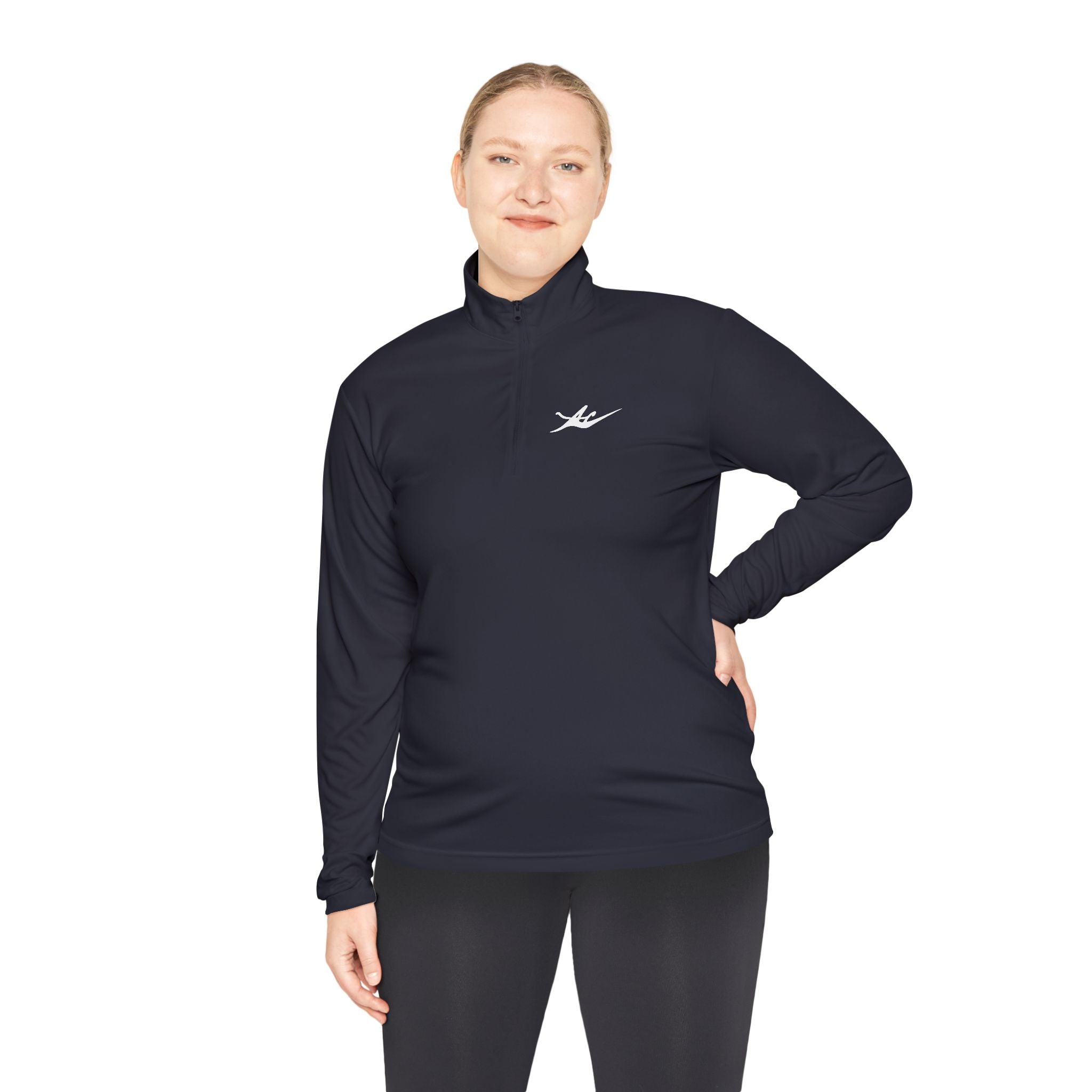 Unisex Embroidered Logo Quarter-Zip Performance Pullover