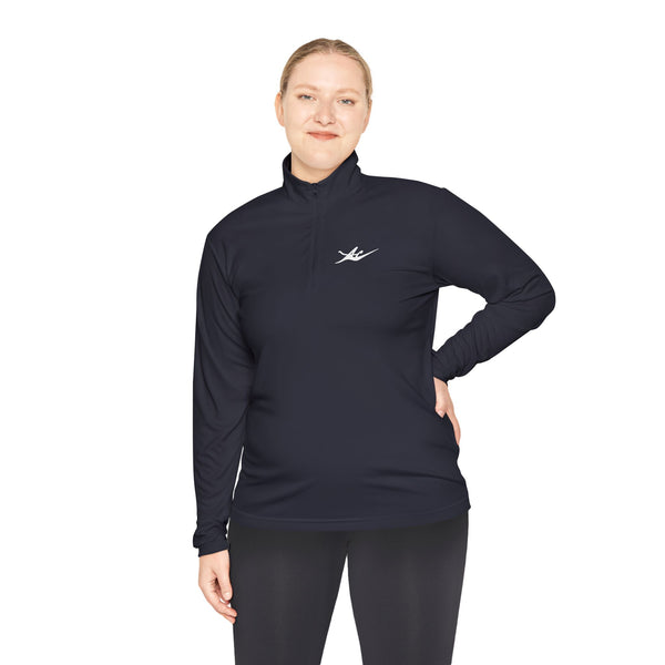 Unisex Embroidered Logo Quarter-Zip Performance Pullover