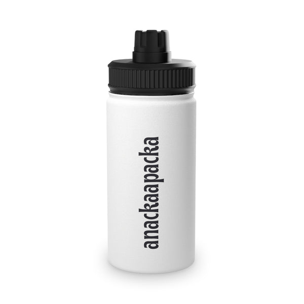 Stainless Steel Sports Water Bottle with Vertical Script Design