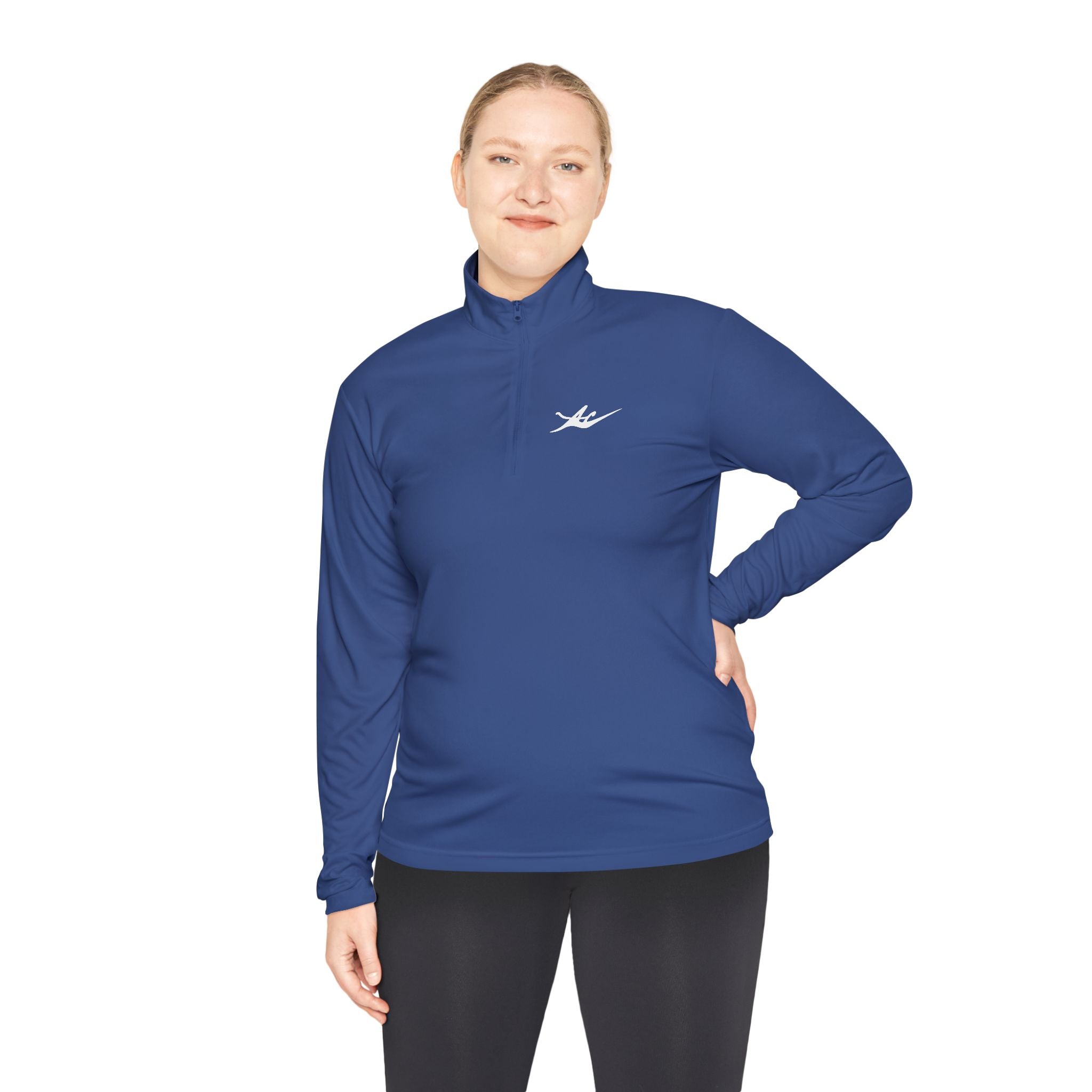 Unisex Embroidered Logo Quarter-Zip Performance Pullover