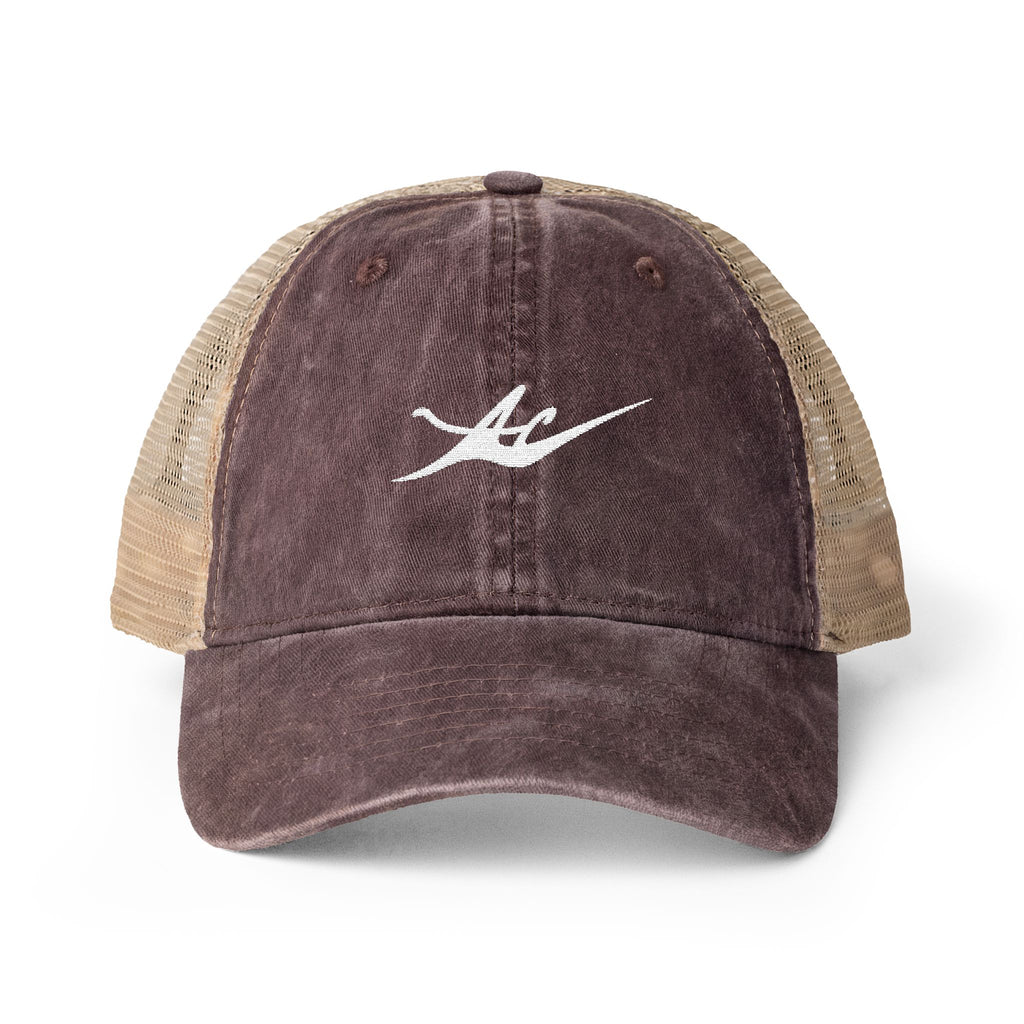 Women's Washed Mesh-Back Cap with Embroidered Logo