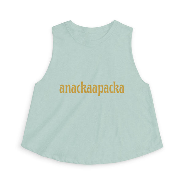 Women's Retro Script Graphic Crop Tank Top