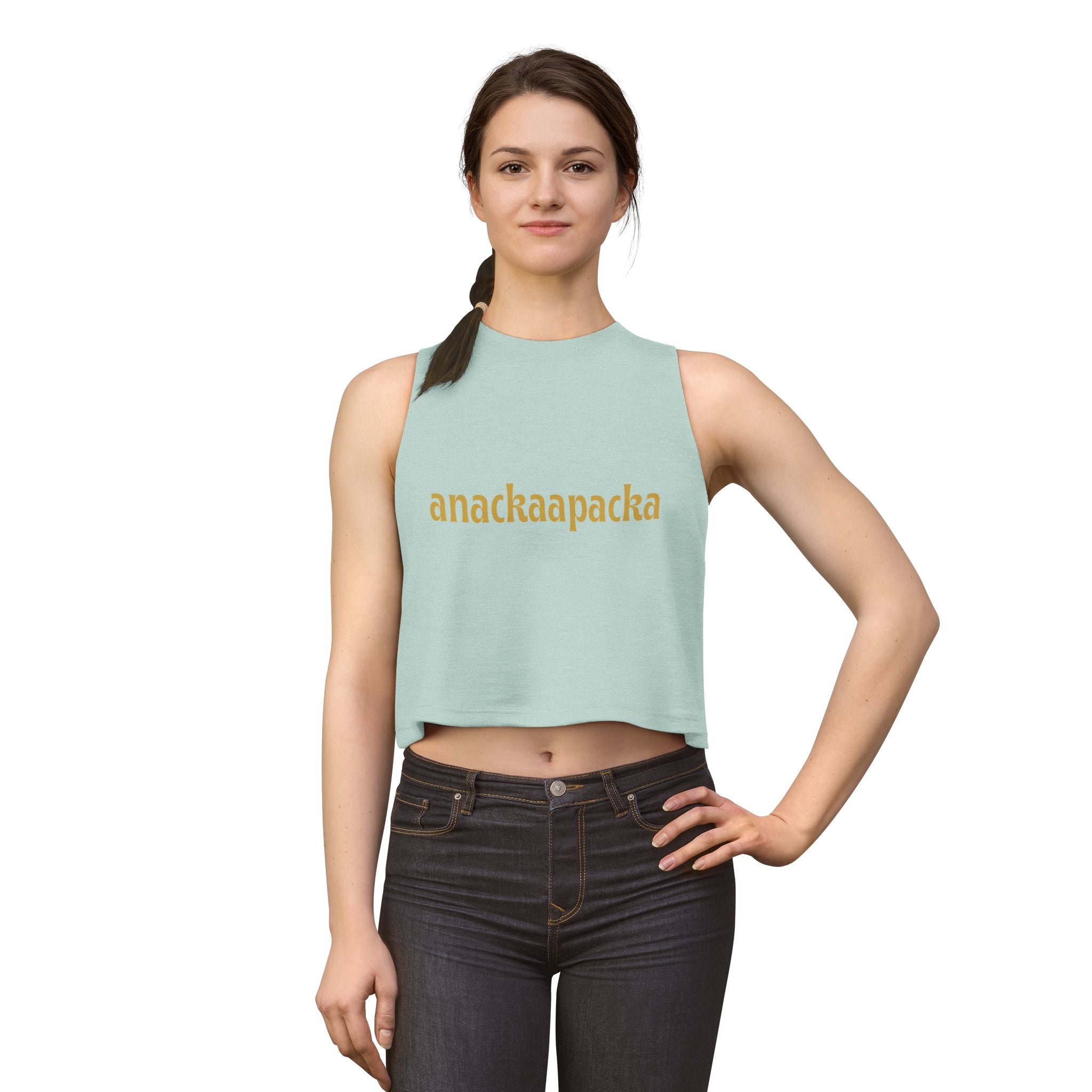 Women's Retro Script Graphic Crop Tank Top