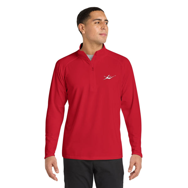 Men's Embroidered Kayak Quarter-Zip Pullover | Lightweight Moisture-Wicking Performance Top