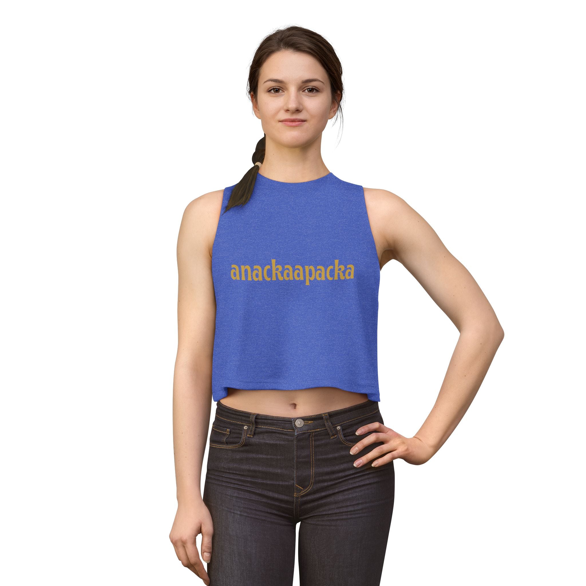 Women's Retro Script Graphic Crop Tank Top