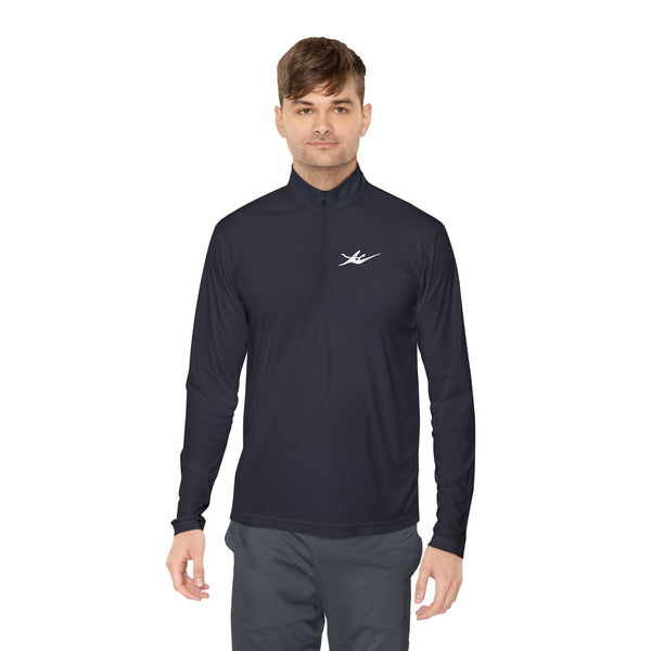 Unisex Embroidered Logo Quarter-Zip Performance Pullover