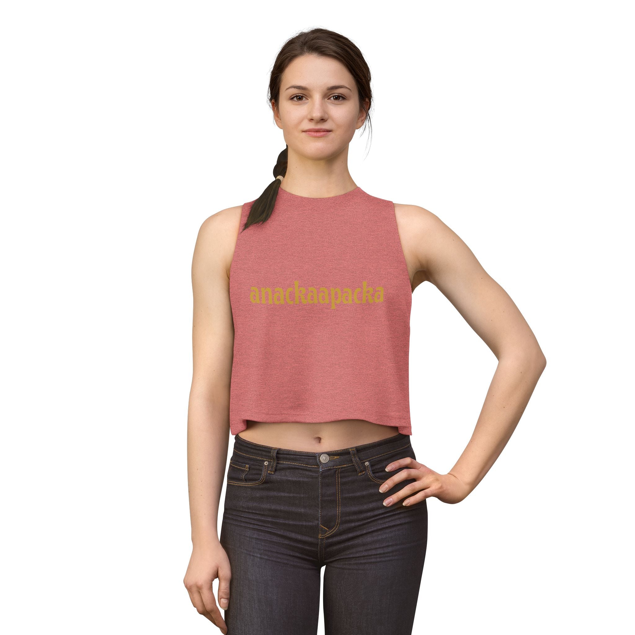 Women's Retro Script Graphic Crop Tank Top