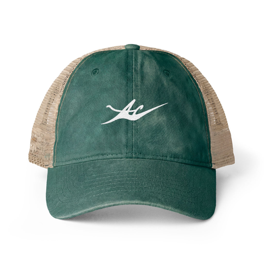 Women's Washed Mesh-Back Cap with Embroidered Logo