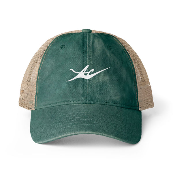 Women's Washed Mesh-Back Cap with Embroidered Logo