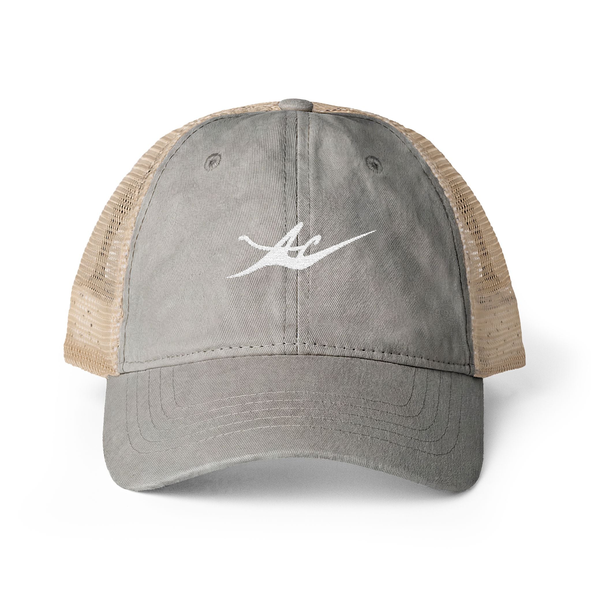 Women's Washed Mesh-Back Cap with Embroidered Logo