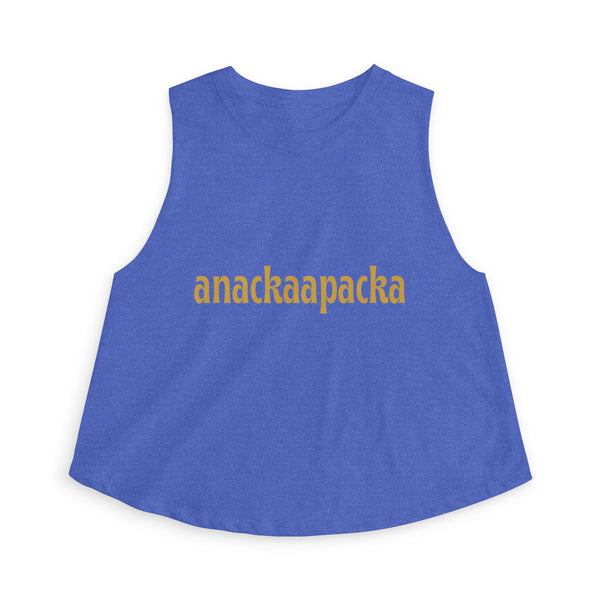 Women's Retro Script Graphic Crop Tank Top