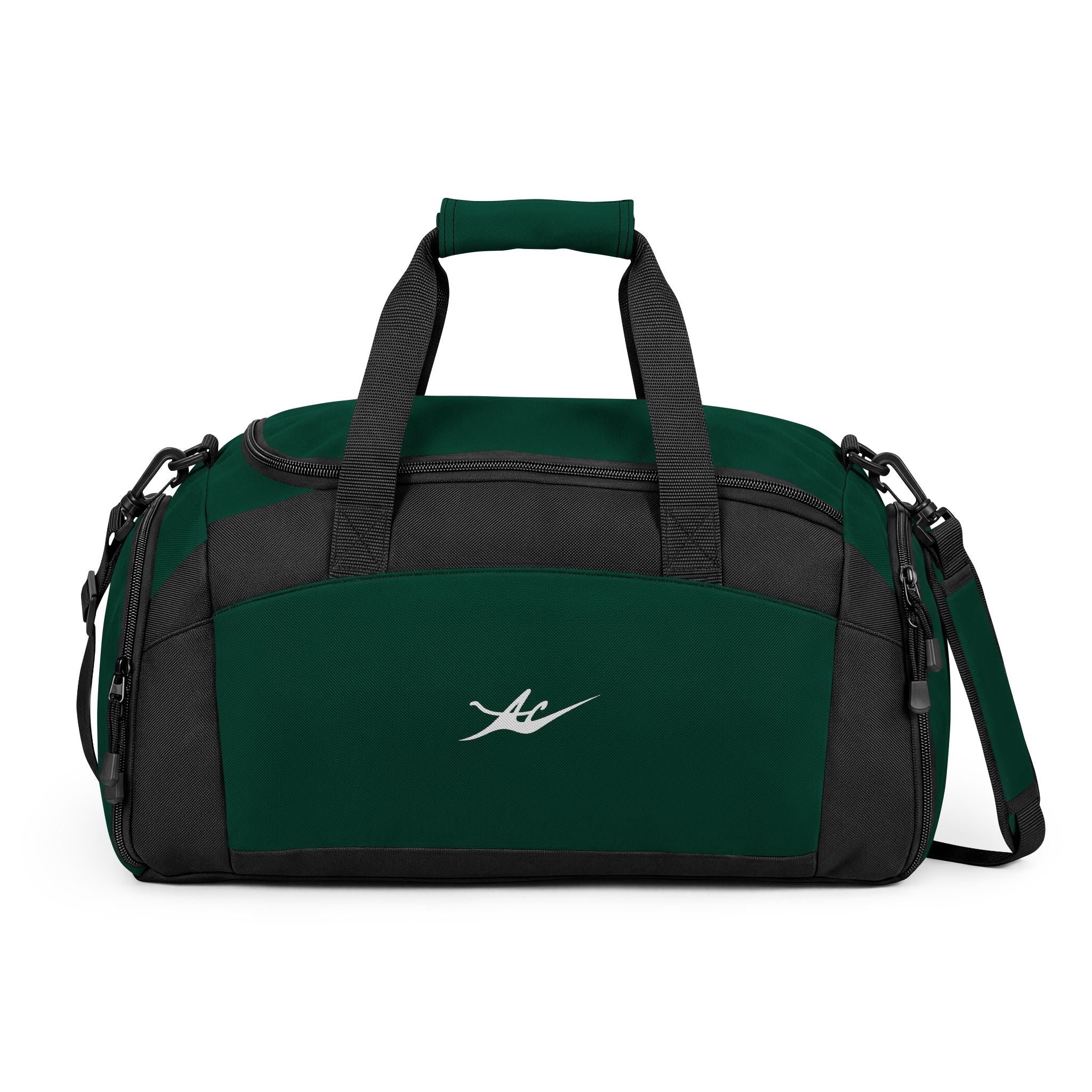 Black Performance Gym Duffle Bag with Adjustable Shoulder Strap