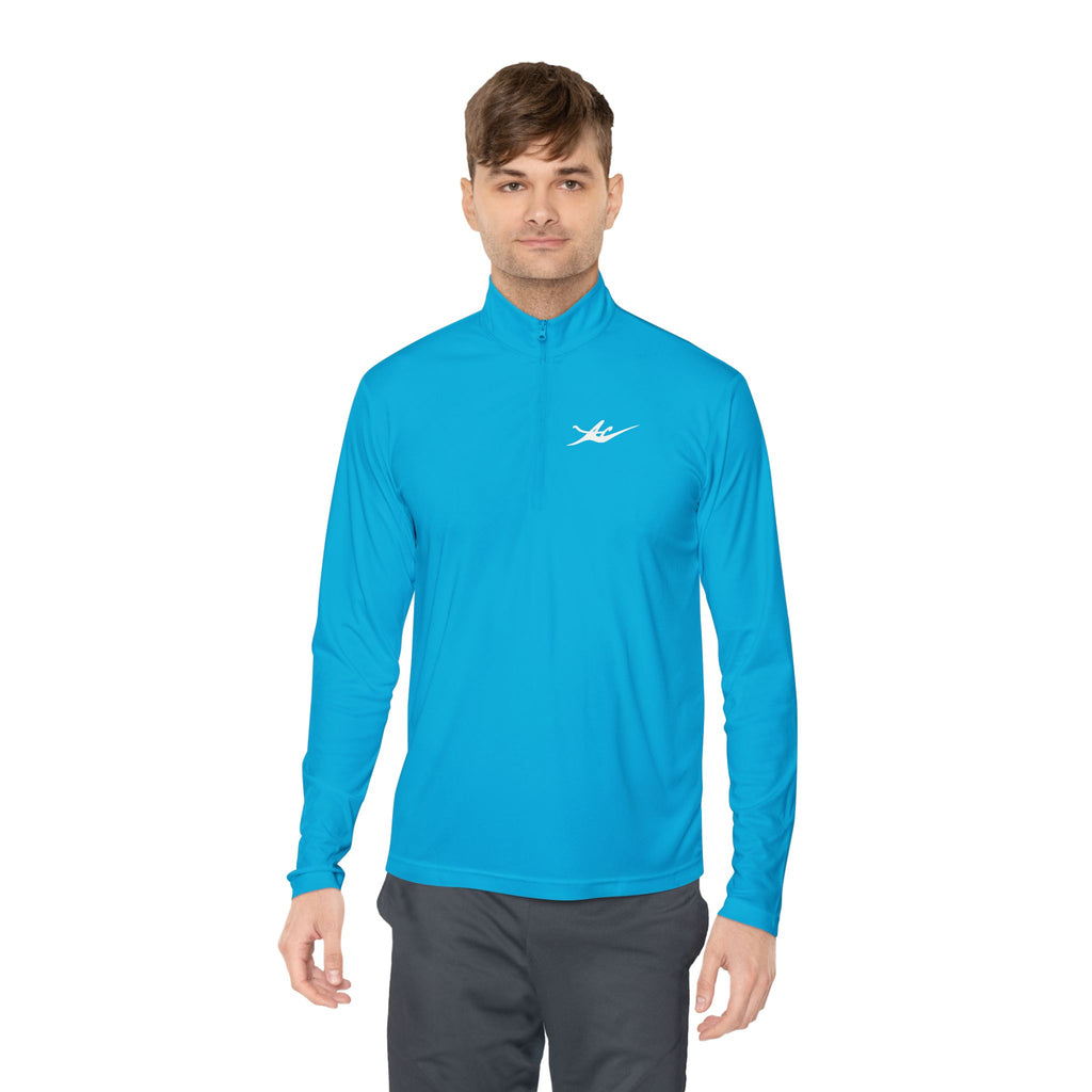 Unisex Embroidered Logo Quarter-Zip Performance Pullover