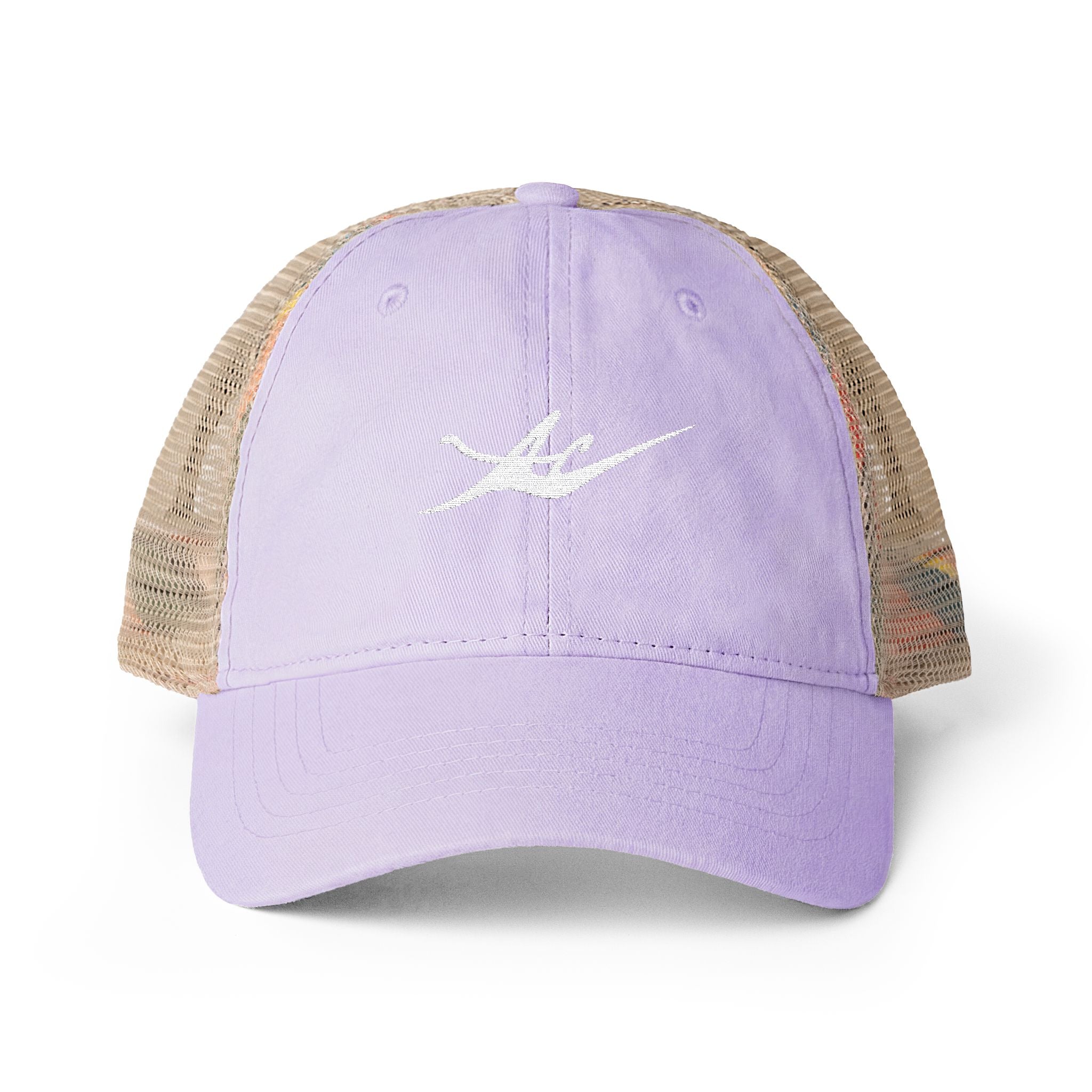 Women's Washed Mesh-Back Cap with Embroidered Logo