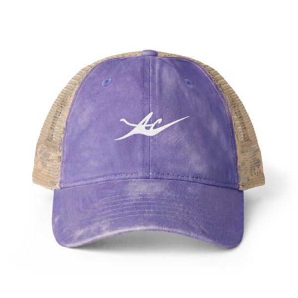 Women's Washed Mesh-Back Cap with Embroidered Logo
