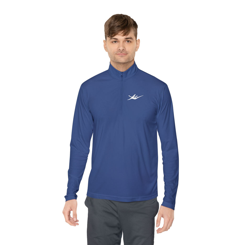 Unisex Embroidered Logo Quarter-Zip Performance Pullover