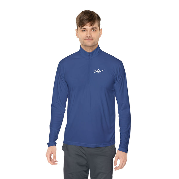 Unisex Embroidered Logo Quarter-Zip Performance Pullover