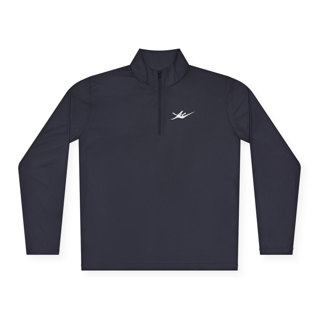 Unisex Embroidered Logo Quarter-Zip Performance Pullover