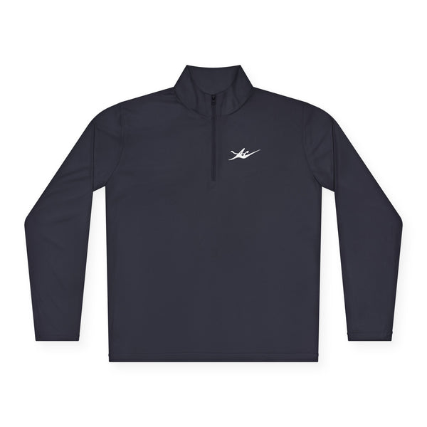 Unisex Embroidered Logo Quarter-Zip Performance Pullover