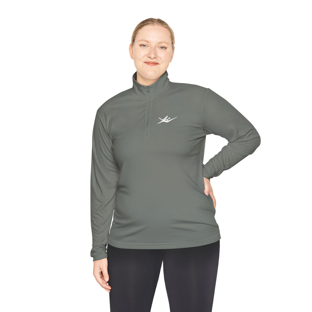 Unisex Embroidered Logo Quarter-Zip Performance Pullover
