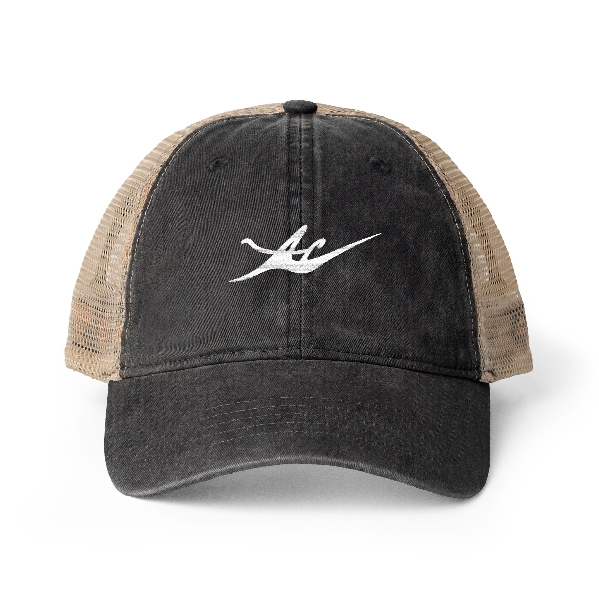 Women's Washed Mesh-Back Cap with Embroidered Logo