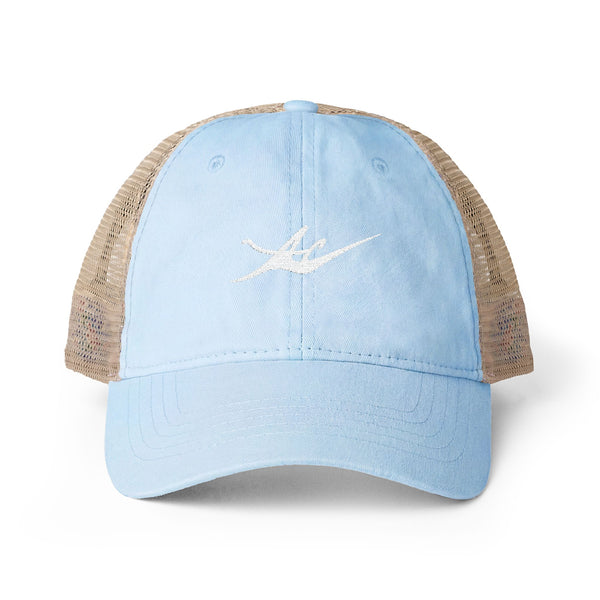 Women's Washed Mesh-Back Cap with Embroidered Logo