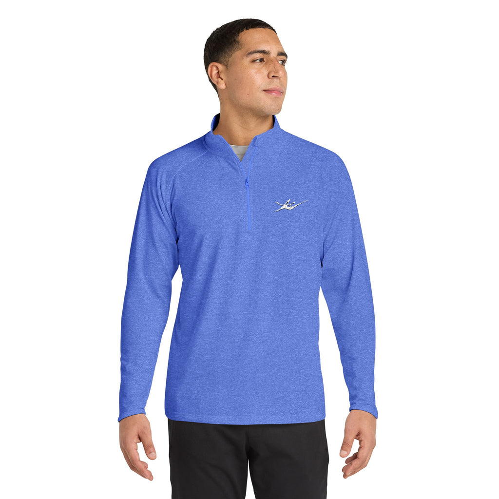 Men's Embroidered Kayak Quarter-Zip Pullover | Lightweight Moisture-Wicking Performance Top