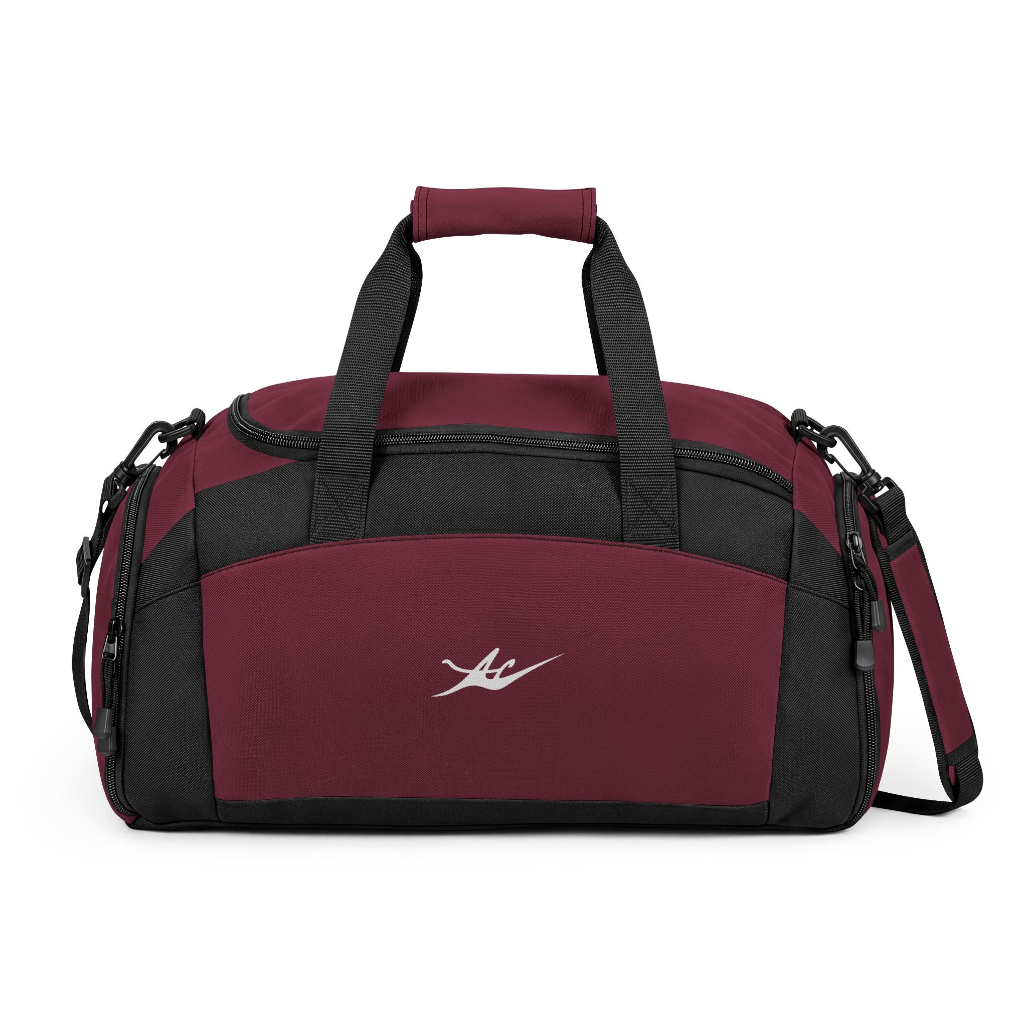 Black Performance Gym Duffle Bag with Adjustable Shoulder Strap