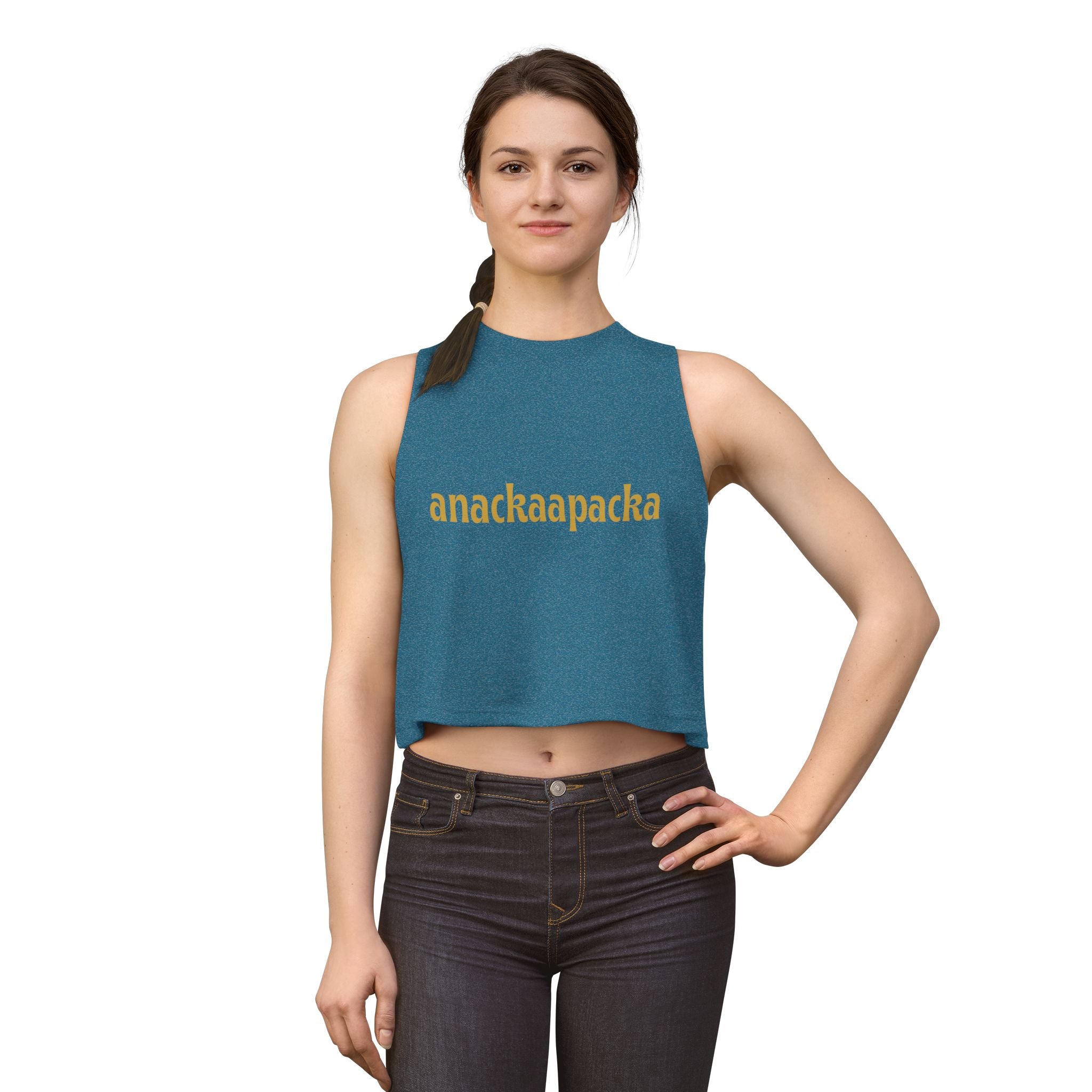 Women's Retro Script Graphic Crop Tank Top