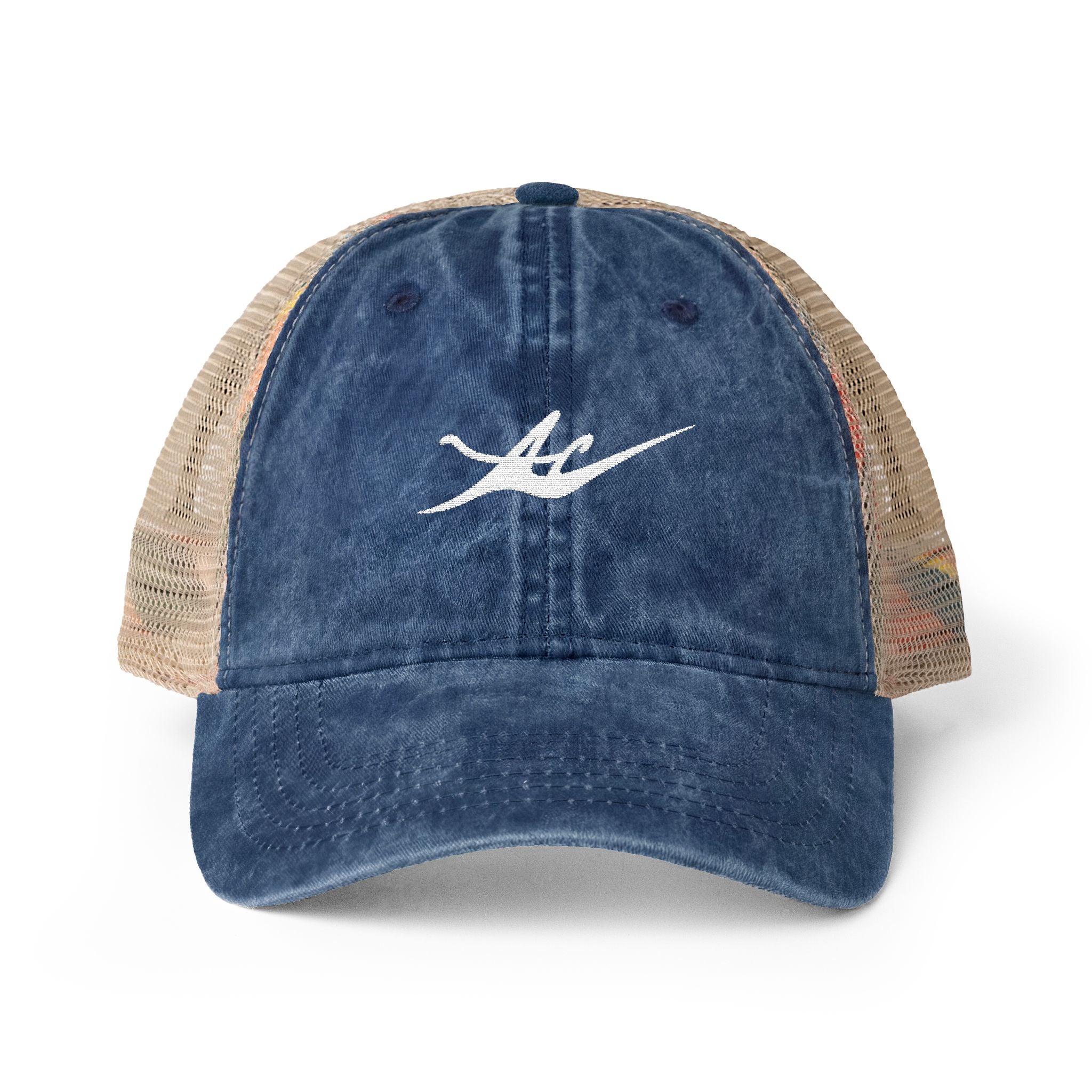 Women's Washed Mesh-Back Cap with Embroidered Logo