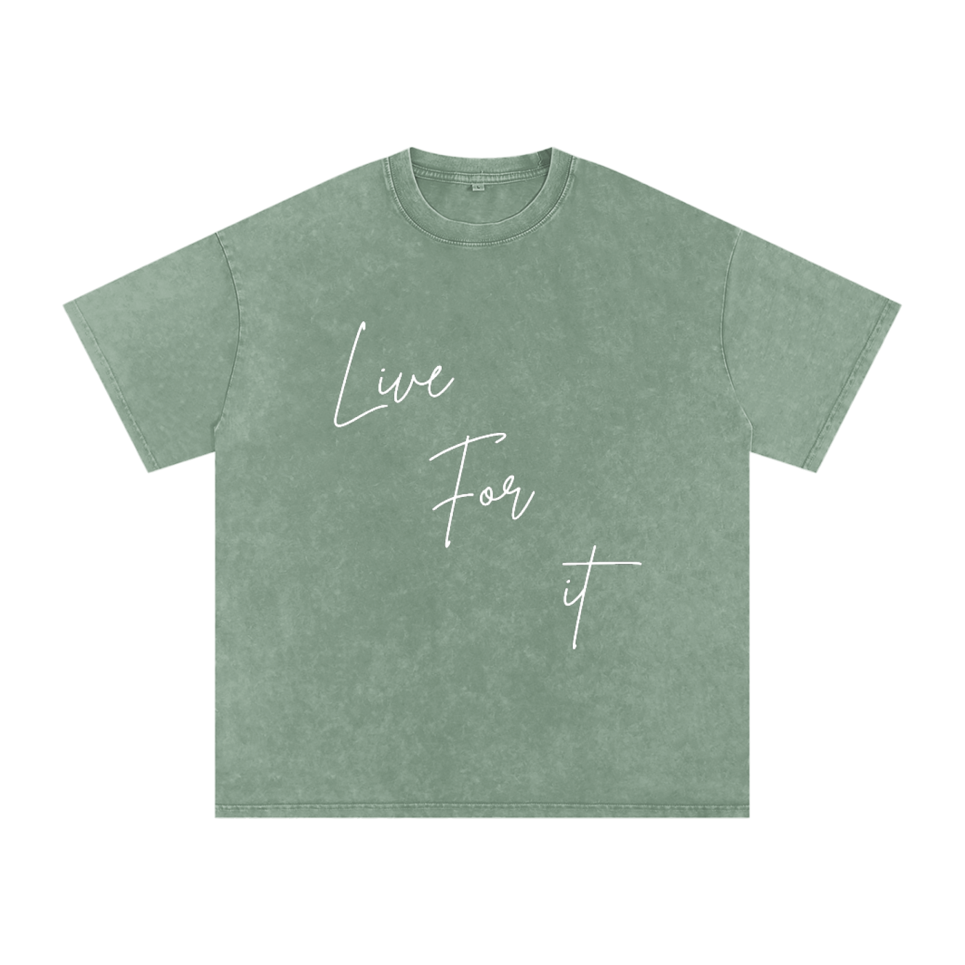 Unisex Snow Washed Oversized Cotton T-Shirt - Live for it