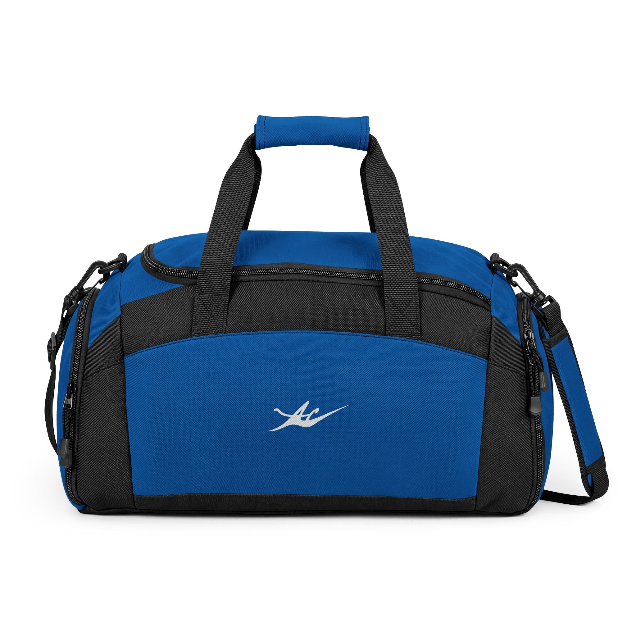 Black Performance Gym Duffle Bag with Adjustable Shoulder Strap