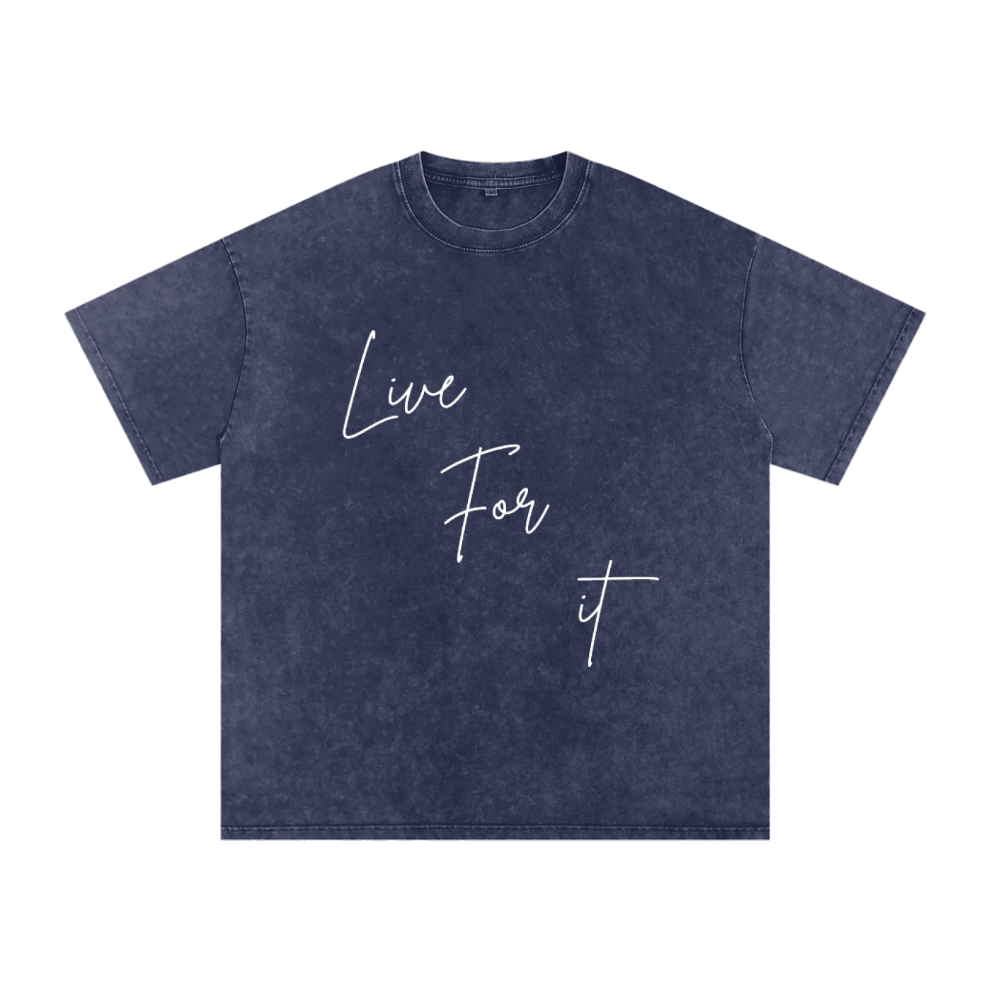 Unisex Snow Washed Oversized Cotton T-Shirt - Live for it