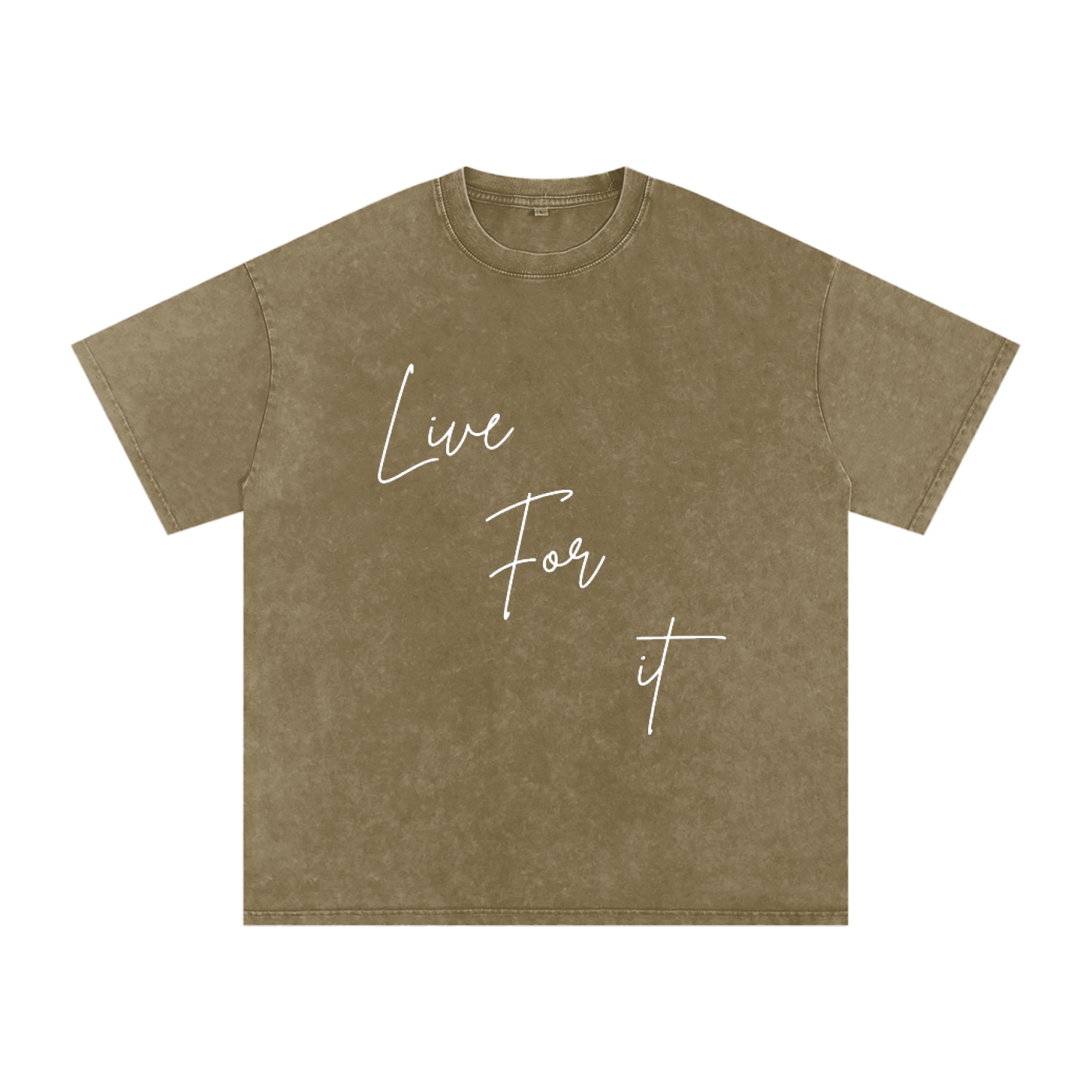 Unisex Snow Washed Oversized Cotton T-Shirt - Live for it