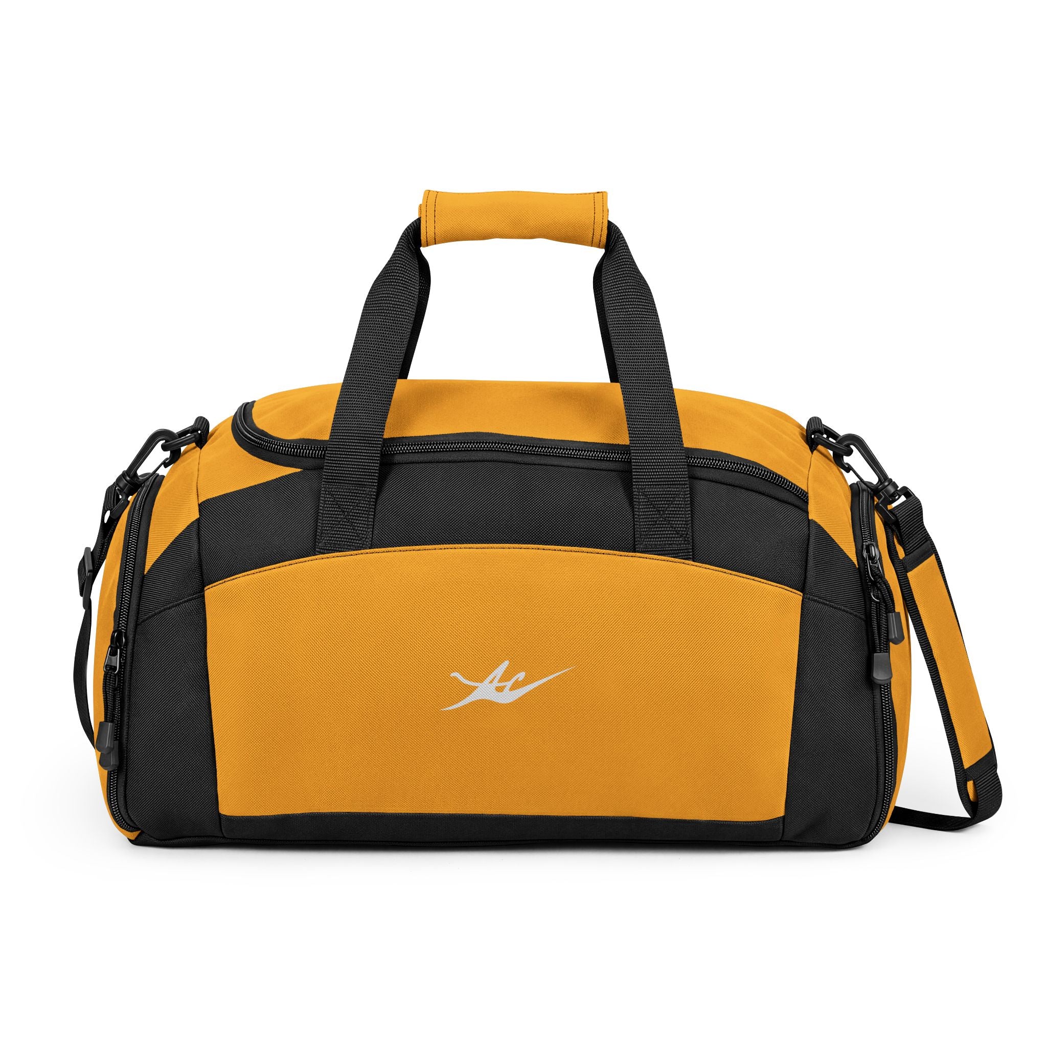Black Performance Gym Duffle Bag with Adjustable Shoulder Strap