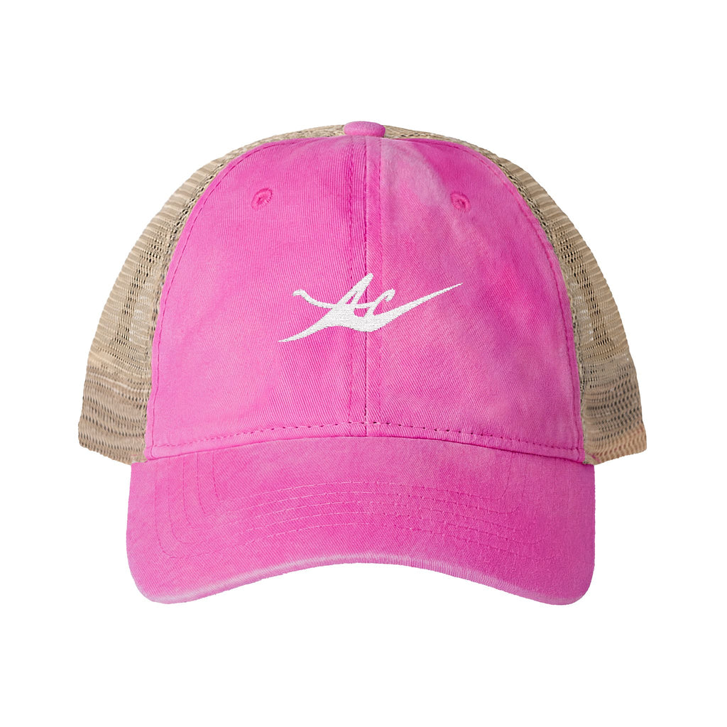 Women's Washed Mesh-Back Cap with Embroidered Logo
