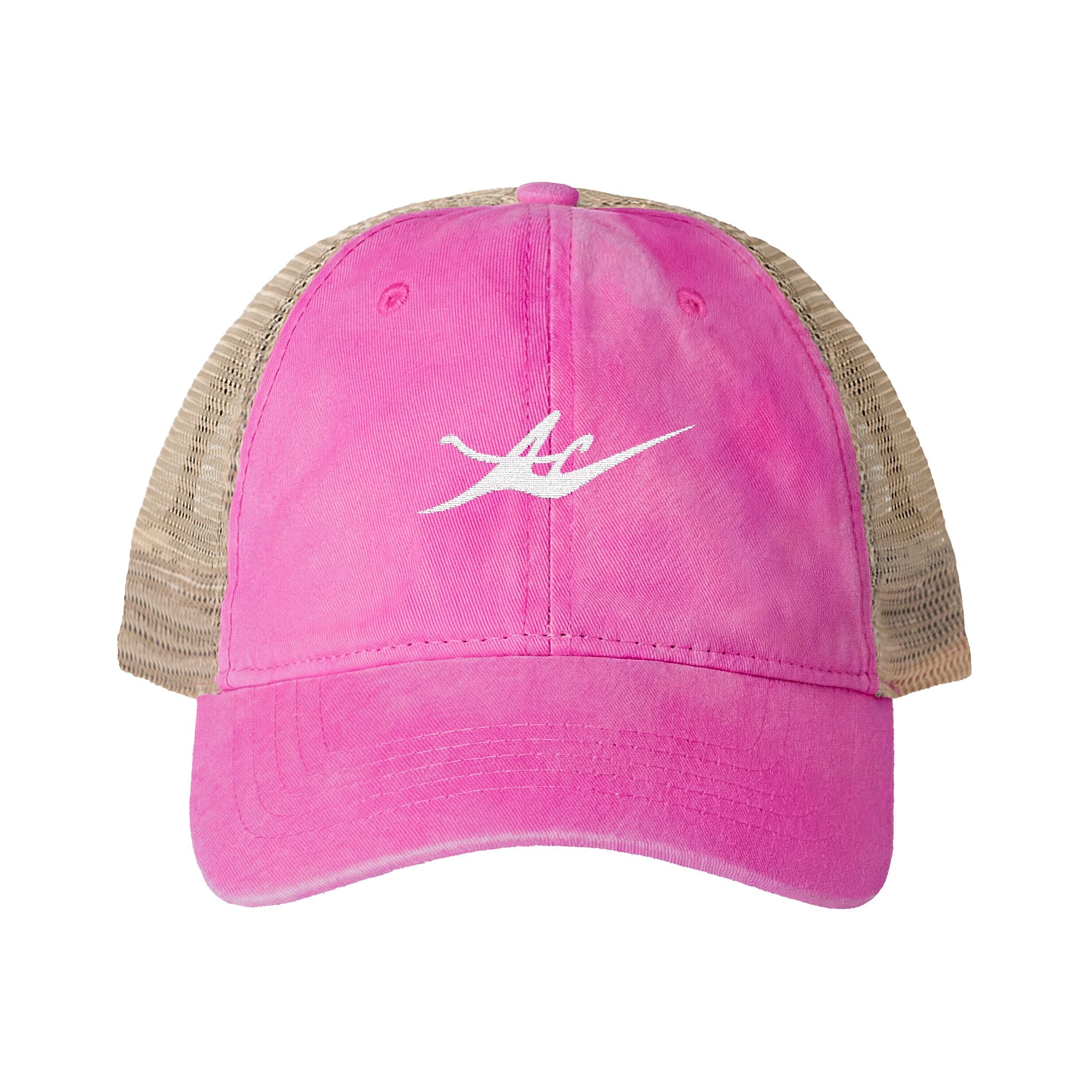 Women's Washed Mesh-Back Cap with Embroidered Logo